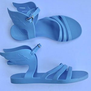 Pale Blue Ancient Greek Jelly Sandals